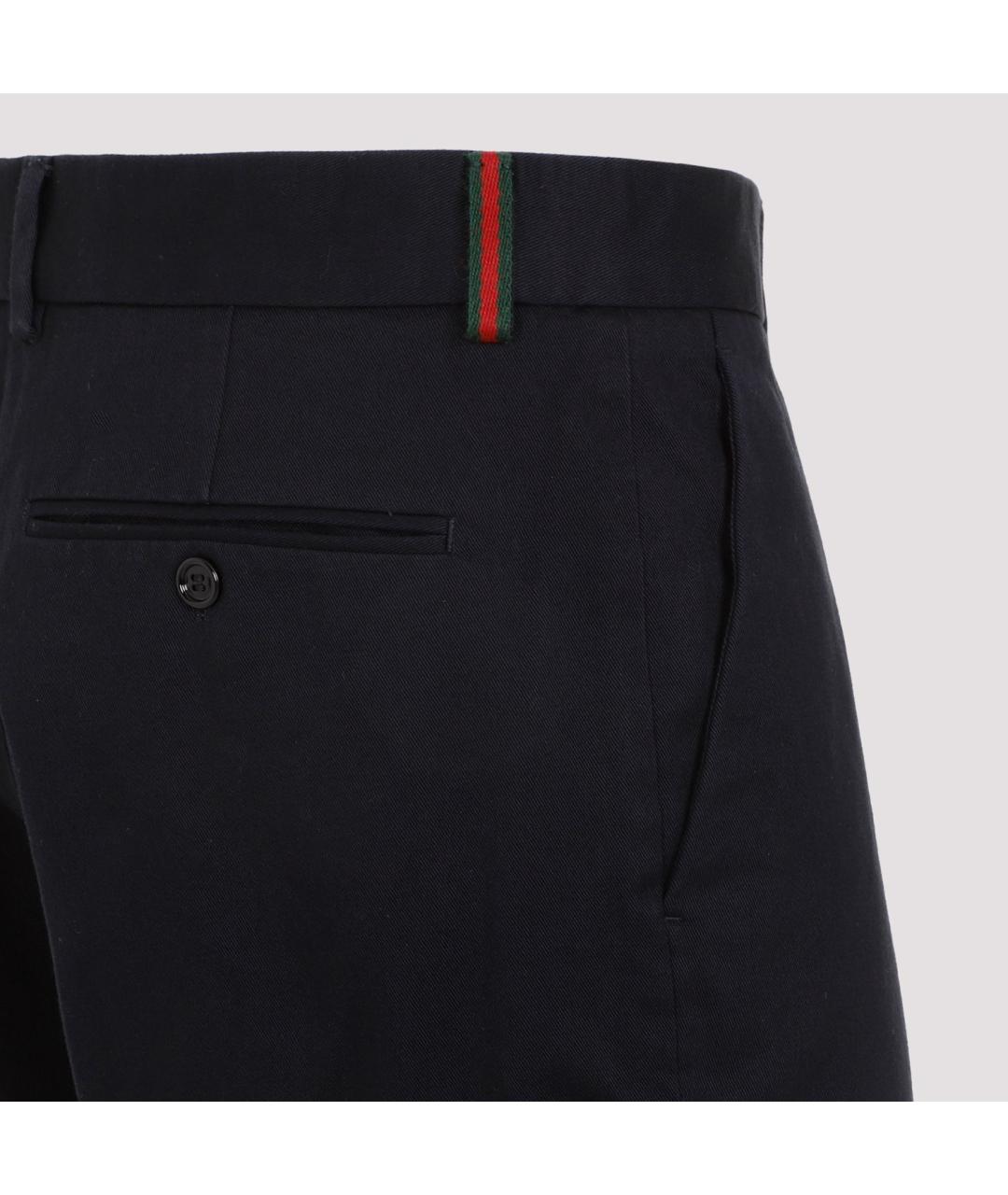 GUCCI Черные хлопковые прямые брюки, фото 5