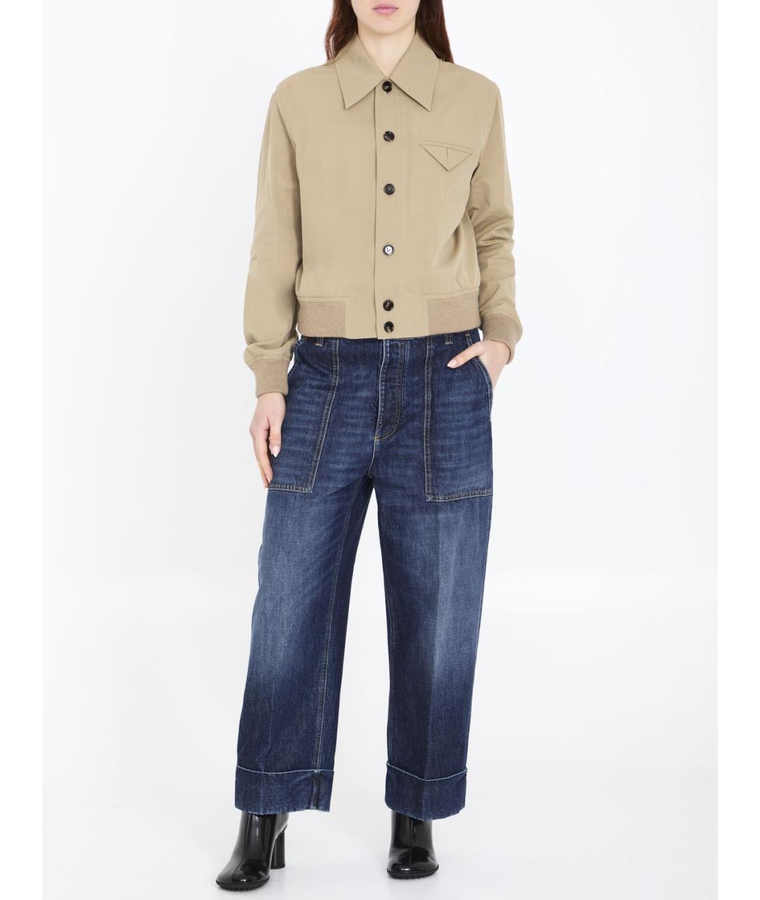 BOTTEGA VENETA Синие хлопковые прямые джинсы, фото 2