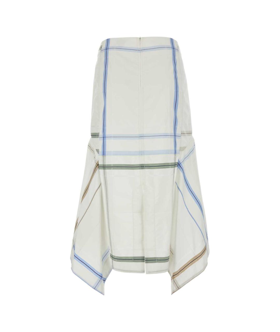 BOTTEGA VENETA Белая хлопковая юбка миди, фото 2