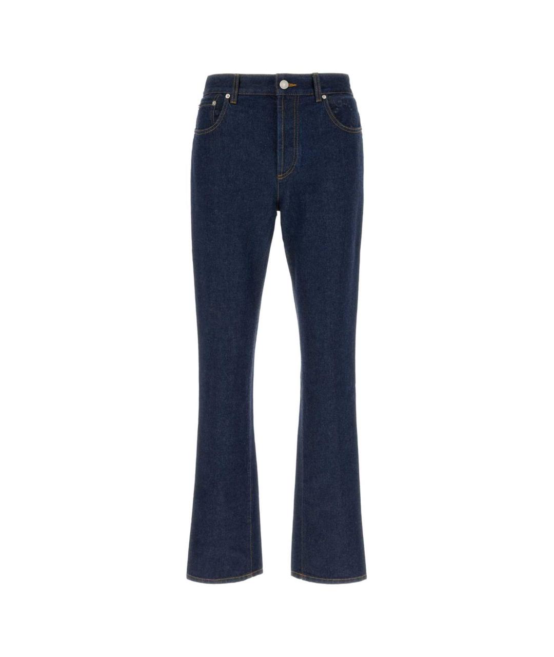 GUCCI Синие хлопковые прямые джинсы, фото 1