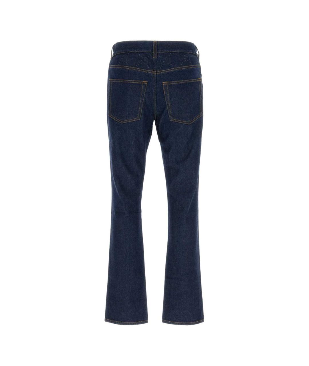 GUCCI Синие хлопковые прямые джинсы, фото 2