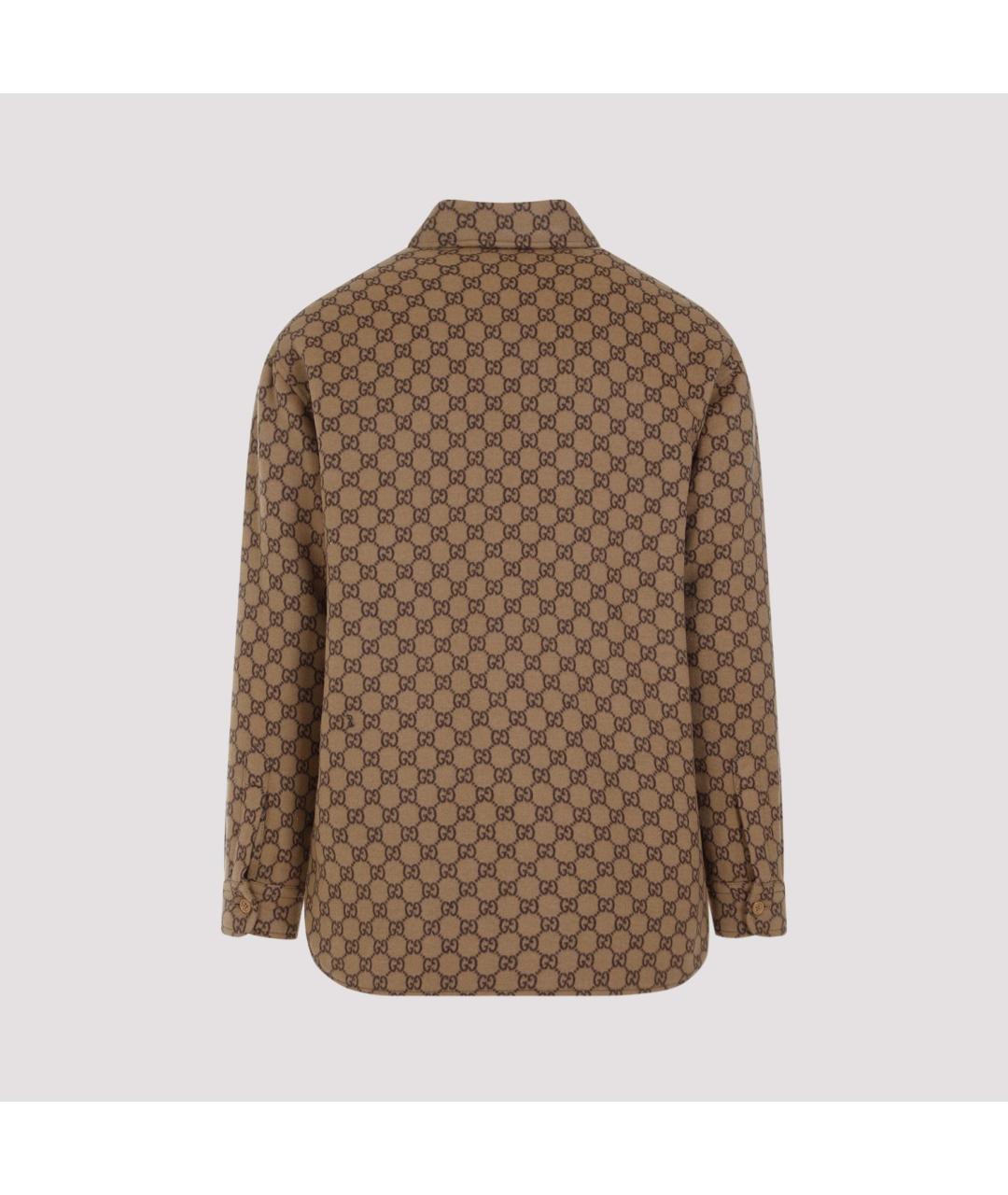 GUCCI Бежевая полиамидовая рубашка, фото 3