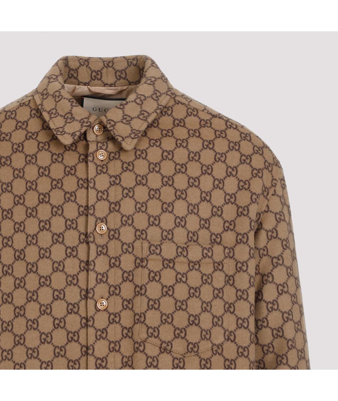 GUCCI Бежевая полиамидовая рубашка, фото 5