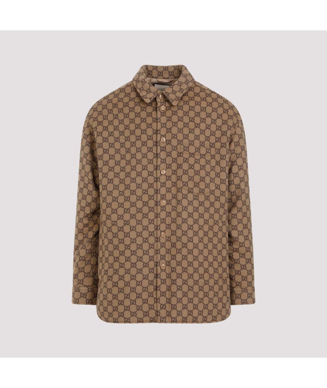 GUCCI Бежевая полиамидовая рубашка, фото 2