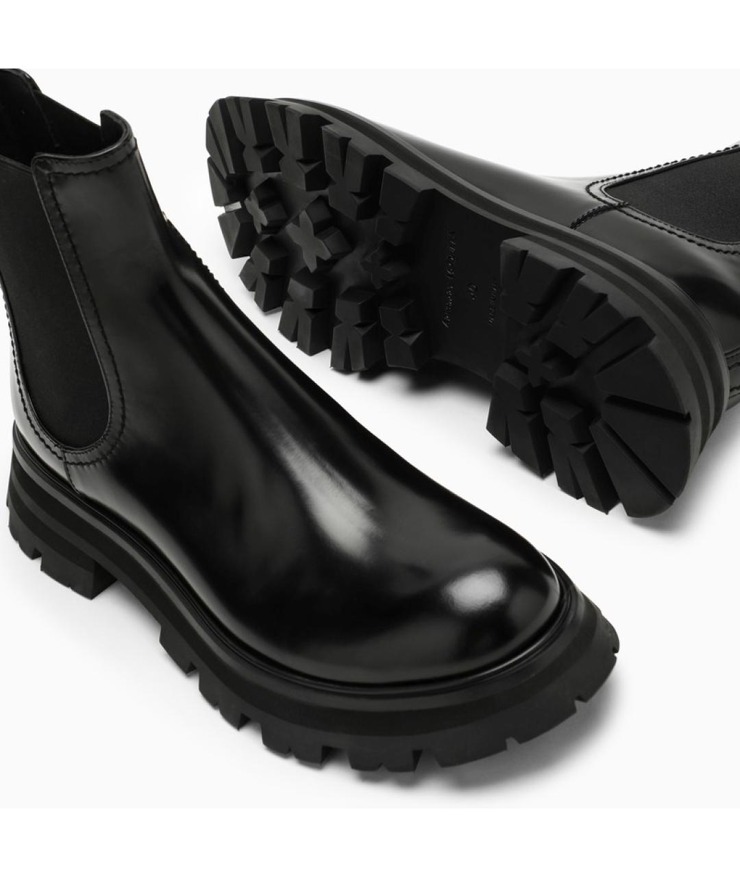 ALEXANDER MCQUEEN Черные кожаные ботинки, фото 5