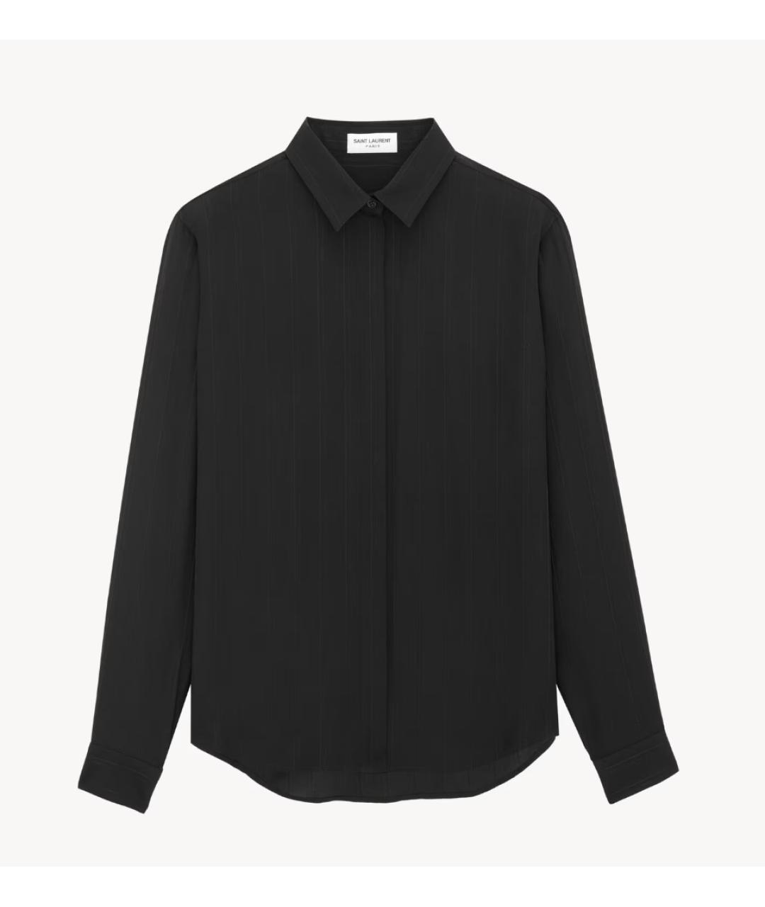 SAINT LAURENT Черная шелковая рубашка, фото 4