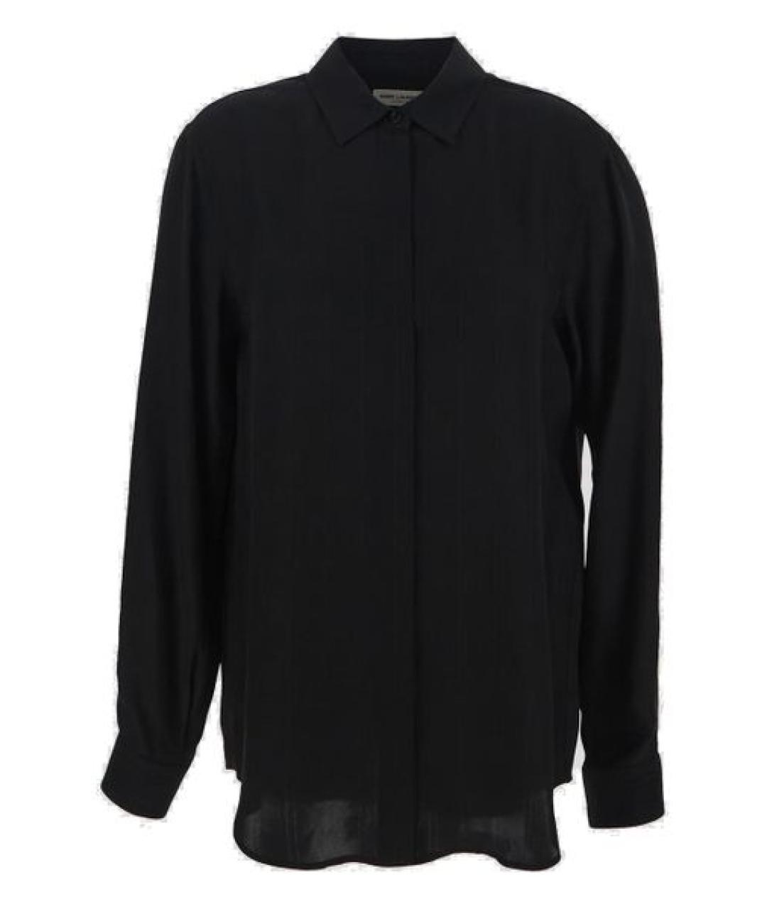 SAINT LAURENT Черная шелковая рубашка, фото 2