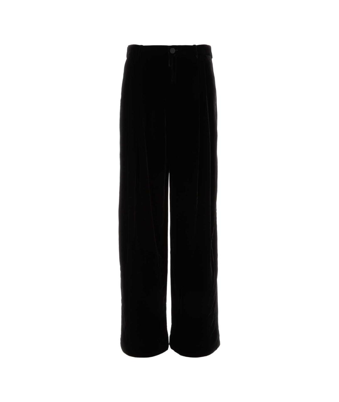 SAINT LAURENT Черные шелковые повседневные брюки, фото 2