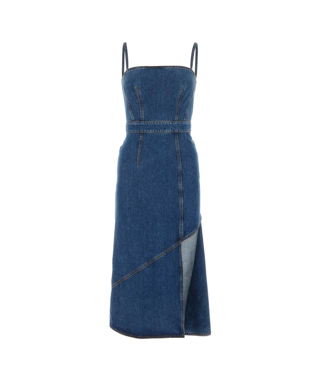 ALEXANDER MCQUEEN Синее хлопковое повседневное платье, фото 1