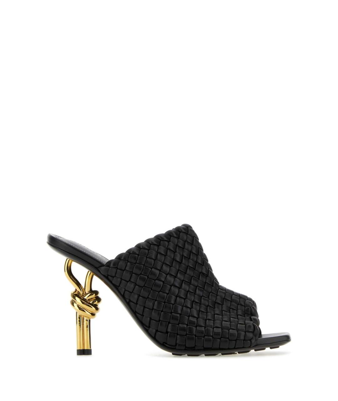 BOTTEGA VENETA Черные кожаные мюли, фото 1