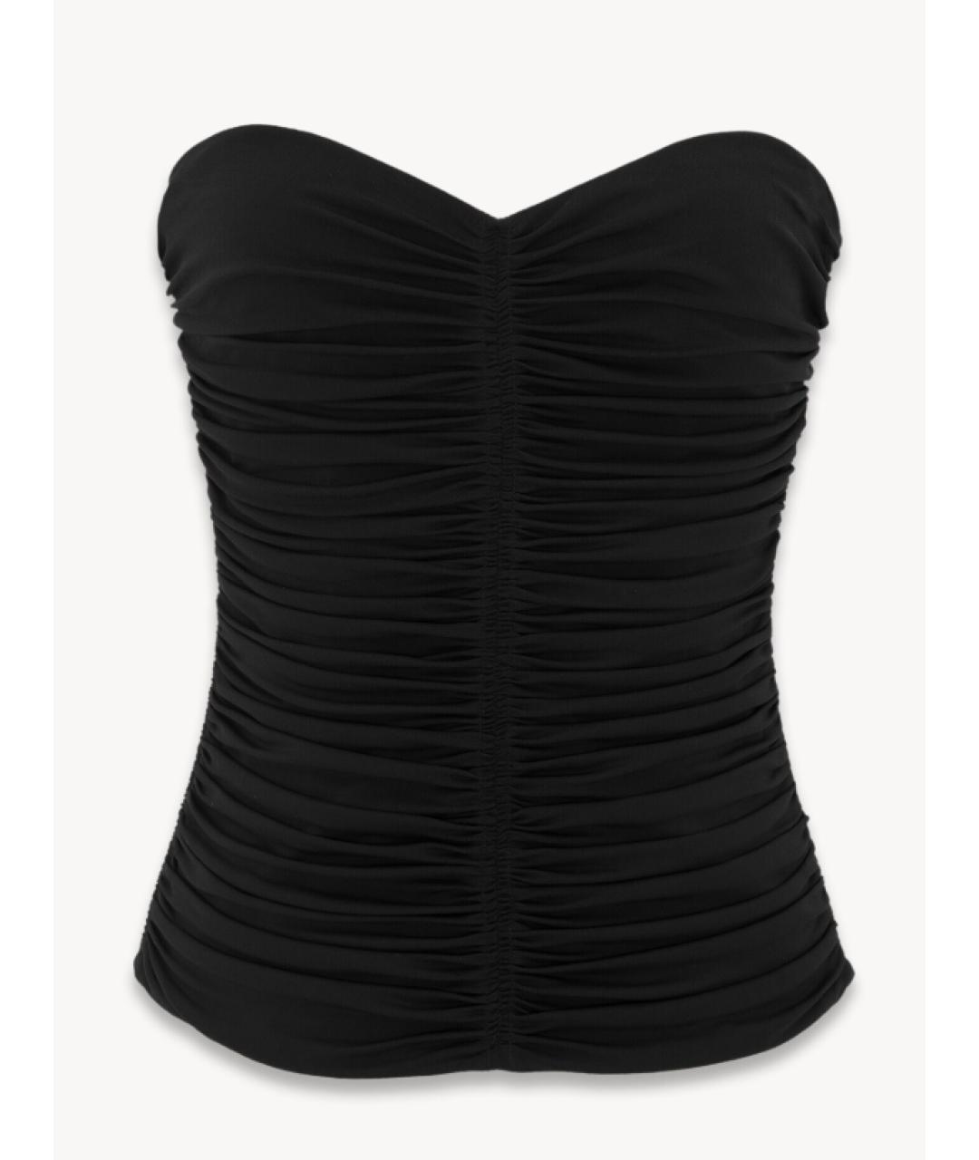 SAINT LAURENT Черная вискозная майка, фото 5