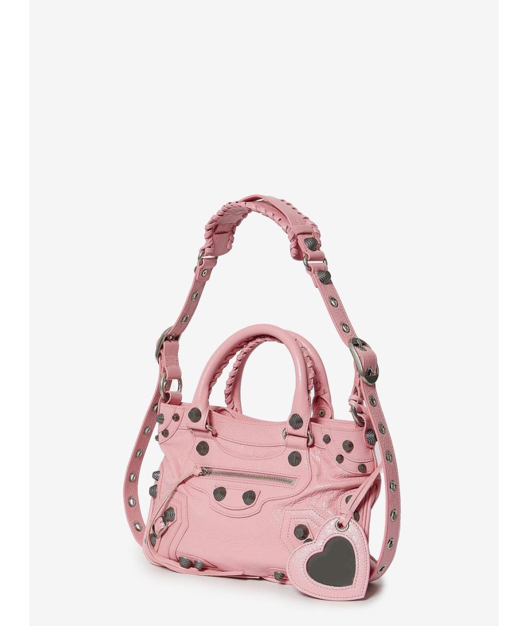 BALENCIAGA Розовая кожаная сумка через плечо, фото 2