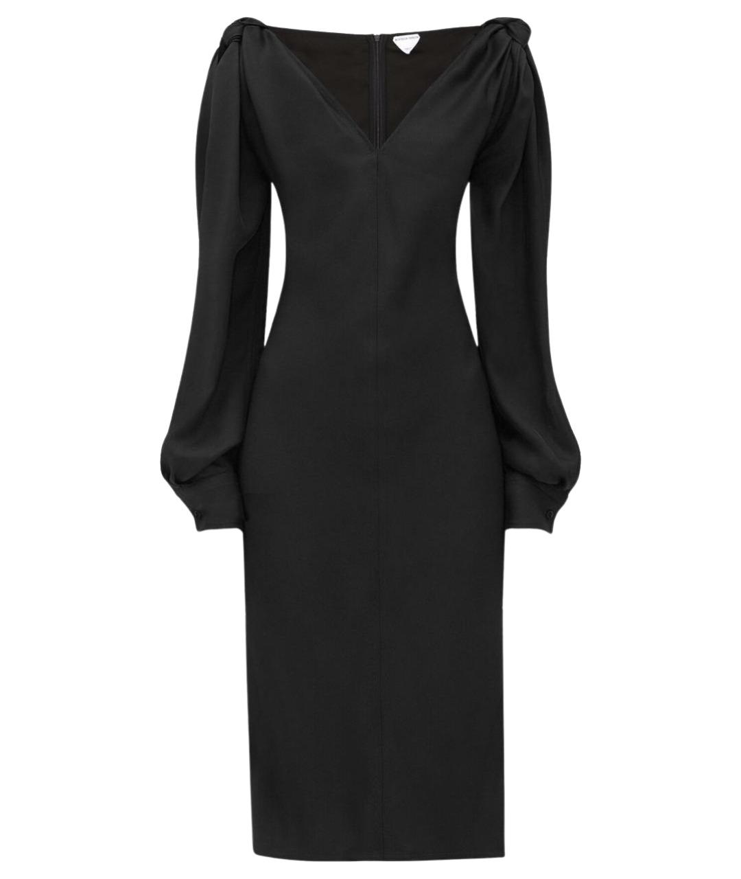 BOTTEGA VENETA Черное вискозное повседневное платье, фото 1