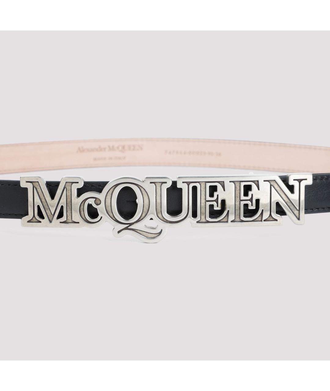 ALEXANDER MCQUEEN Черный кожаный ремень, фото 2