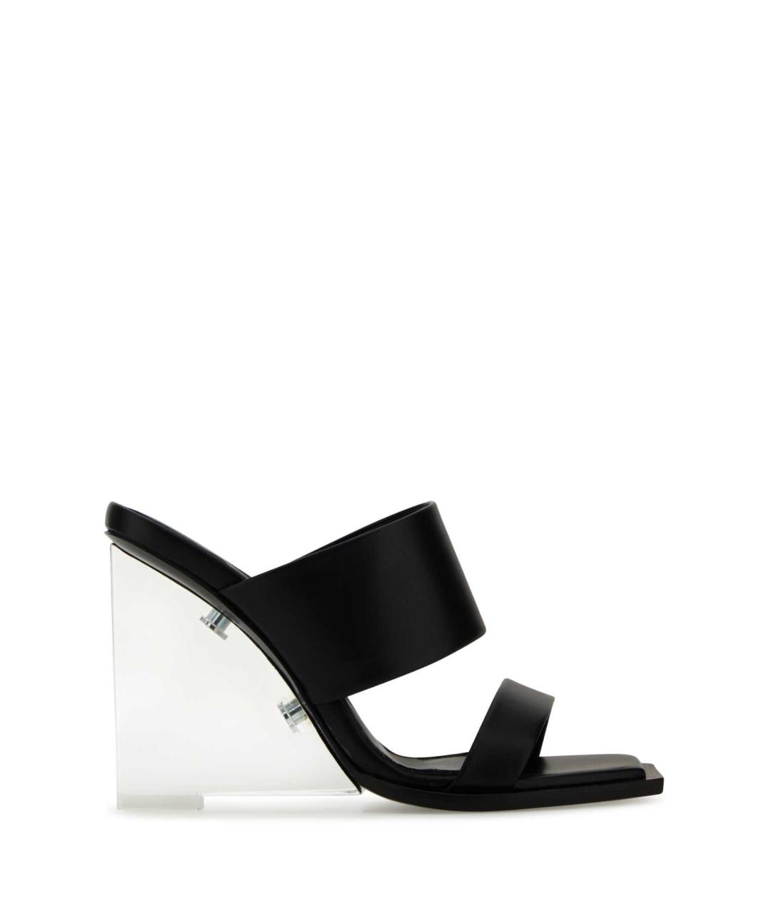 ALEXANDER MCQUEEN Черные кожаные мюли, фото 1
