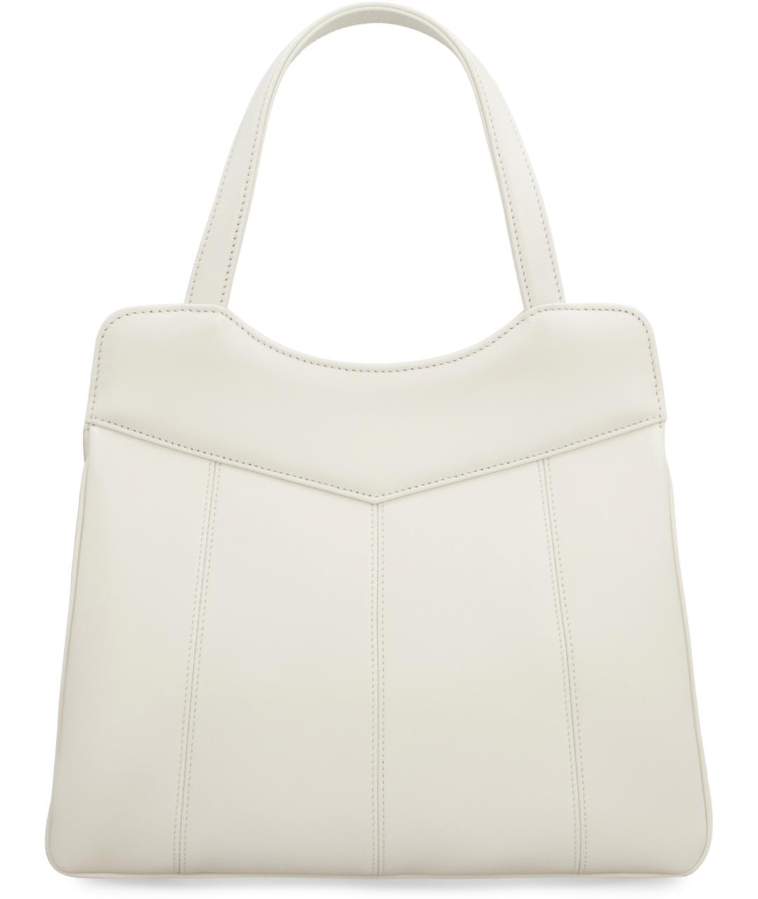 GUCCI Белая кожаная сумка с короткими ручками, фото 4