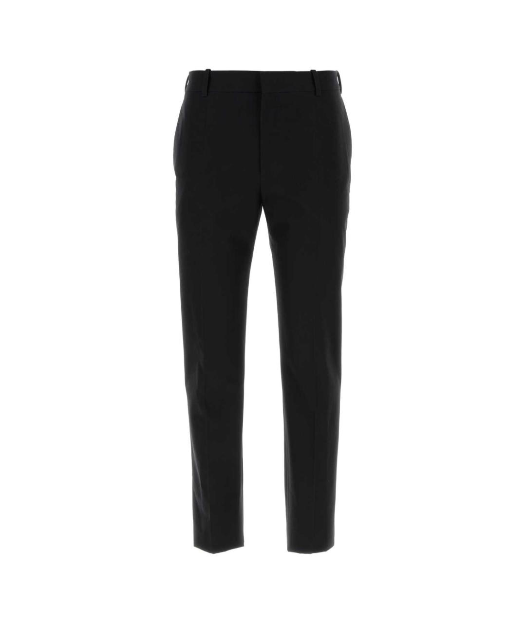 ALEXANDER MCQUEEN Черные хлопковые прямые брюки, фото 1