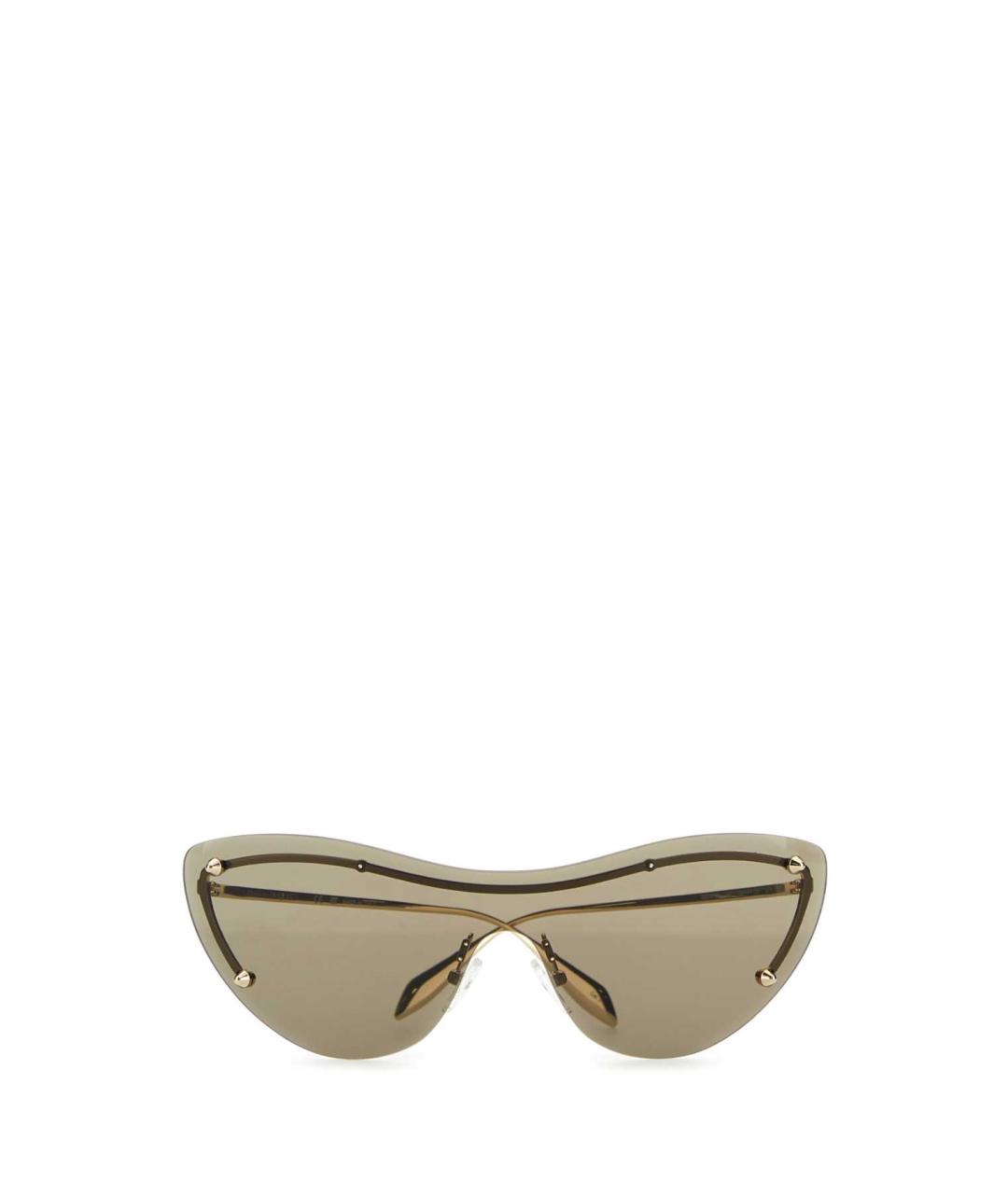 ALEXANDER MCQUEEN Золотые металлические солнцезащитные очки, фото 2