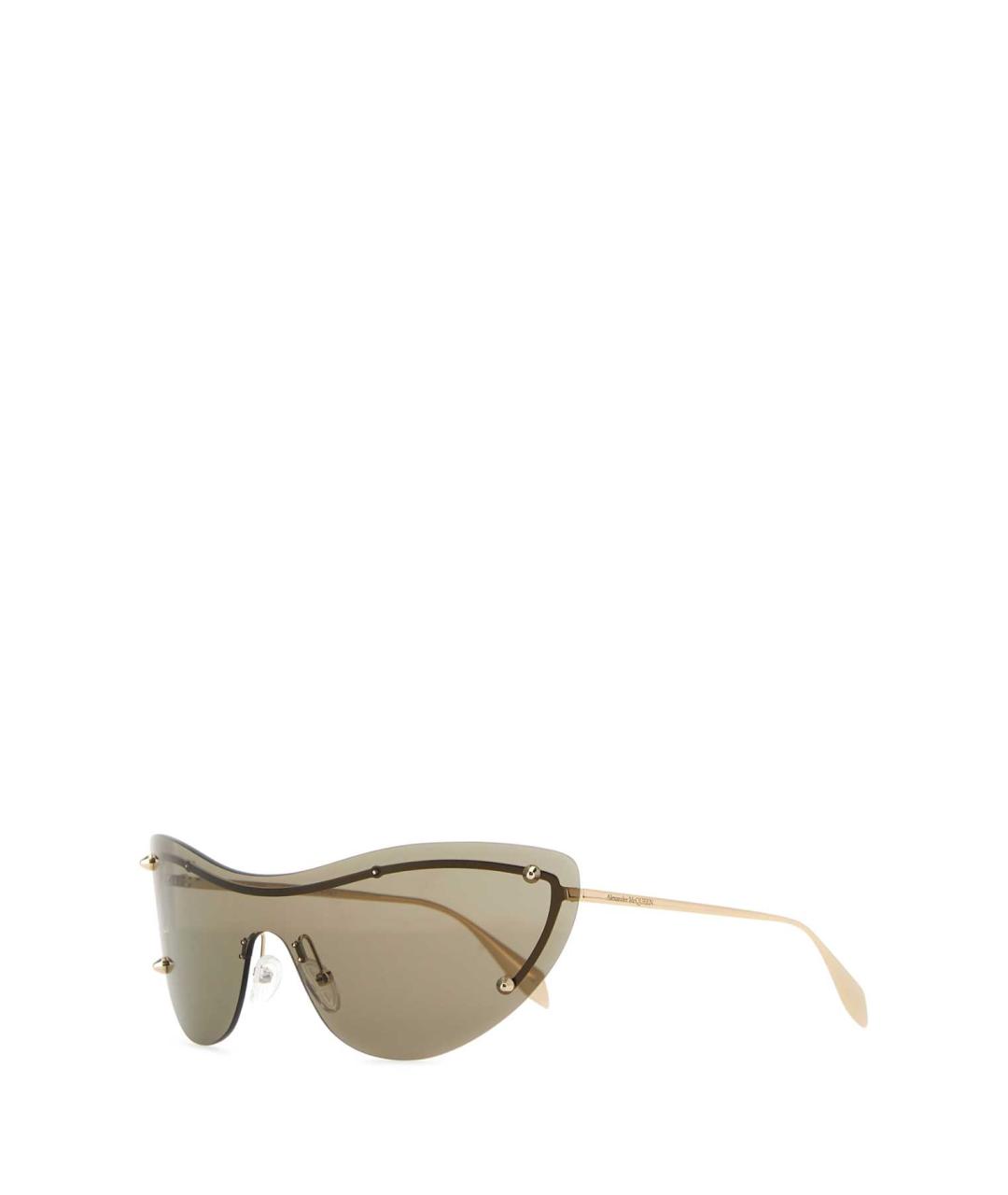 ALEXANDER MCQUEEN Золотые металлические солнцезащитные очки, фото 1
