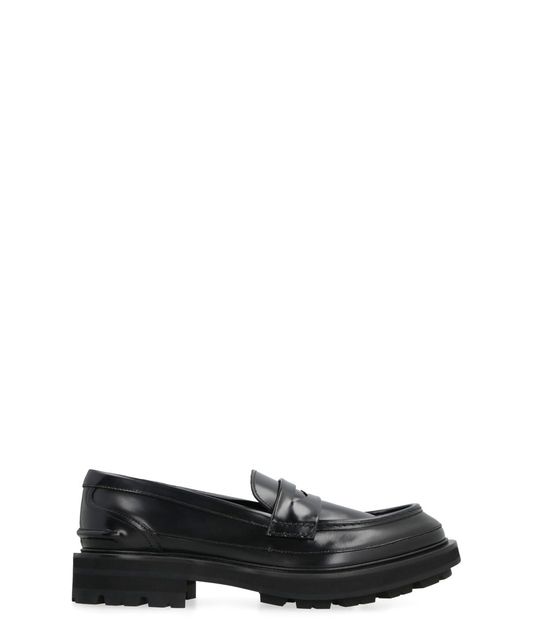 ALEXANDER MCQUEEN Черные кожаные лоферы, фото 1