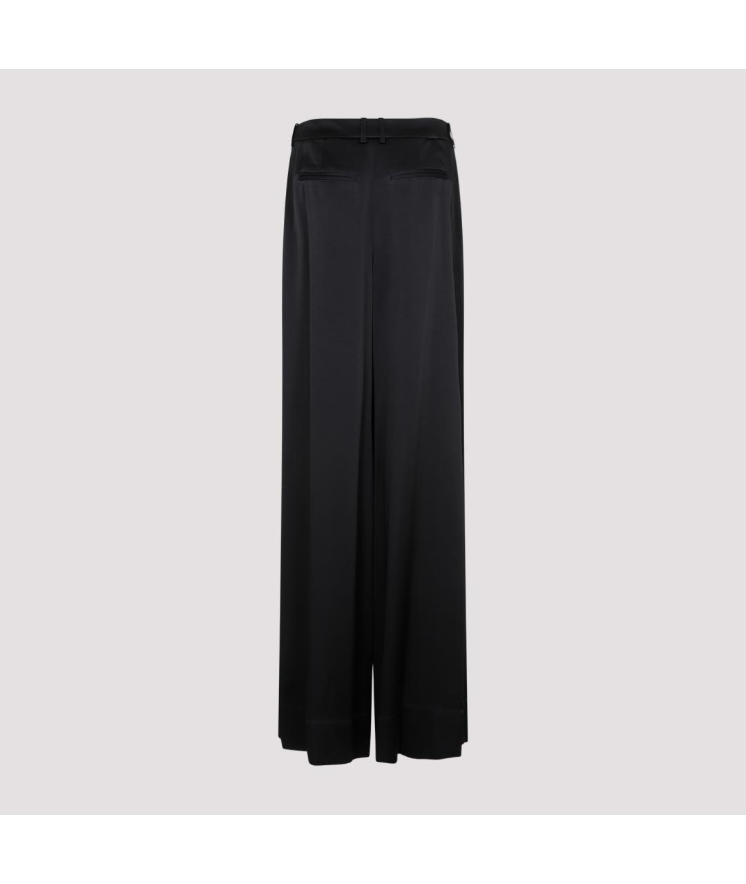 SAINT LAURENT Черные шелковые прямые брюки, фото 3