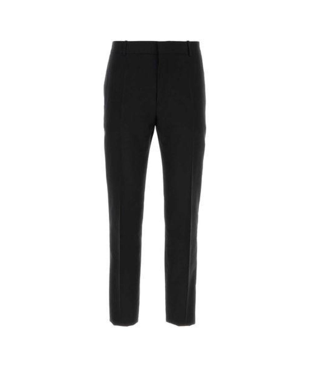 ALEXANDER MCQUEEN Черные хлопковые прямые брюки, фото 1
