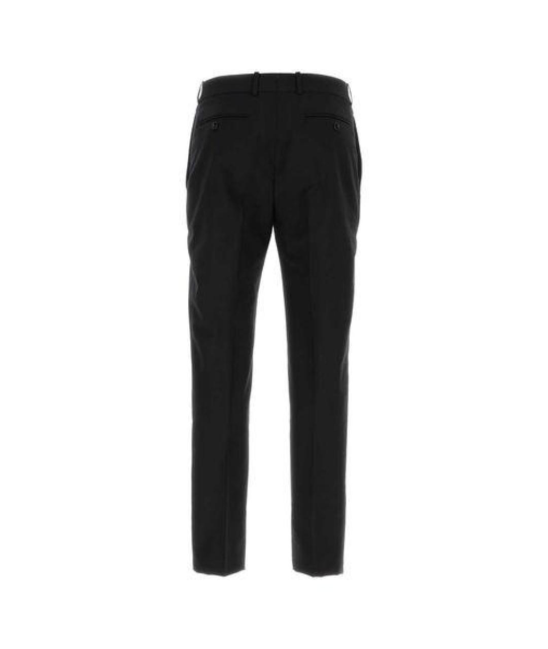 ALEXANDER MCQUEEN Черные хлопковые прямые брюки, фото 2