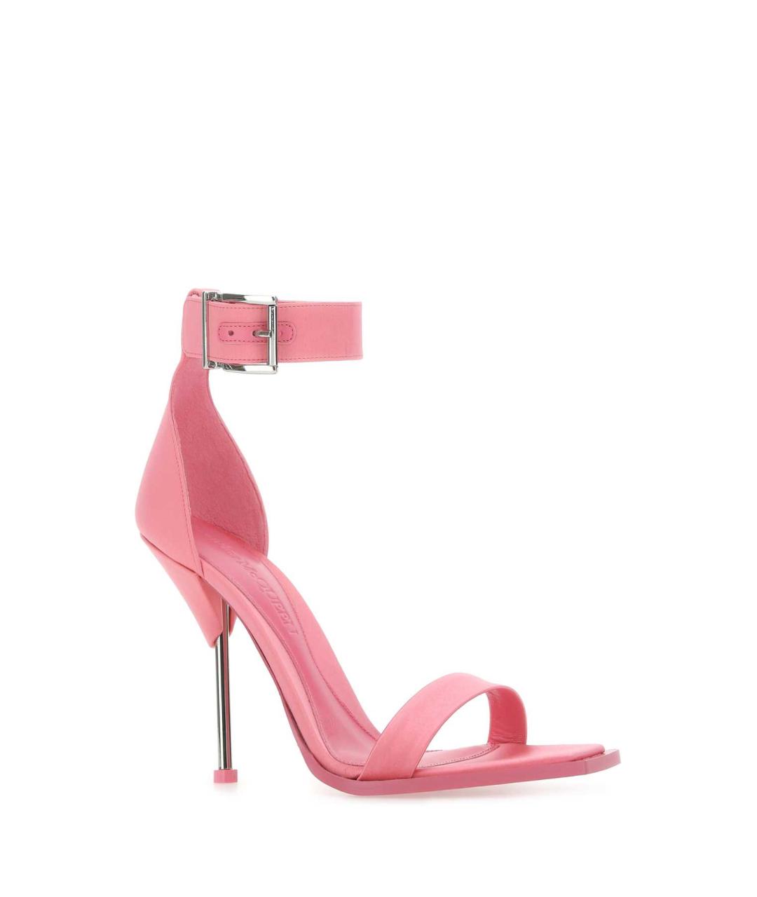 ALEXANDER MCQUEEN Розовые текстильные босоножки, фото 2