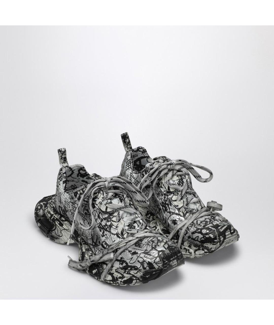 BALENCIAGA Антрацитовые синтетические низкие кроссовки / кеды, фото 2
