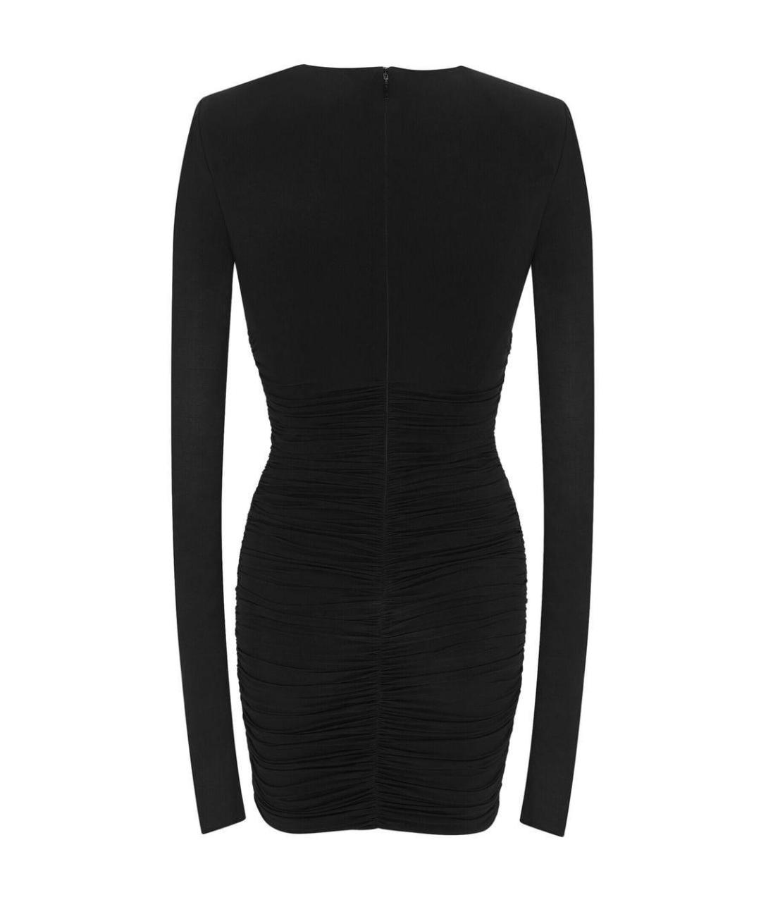 SAINT LAURENT Черное вискозное коктейльное платье, фото 2