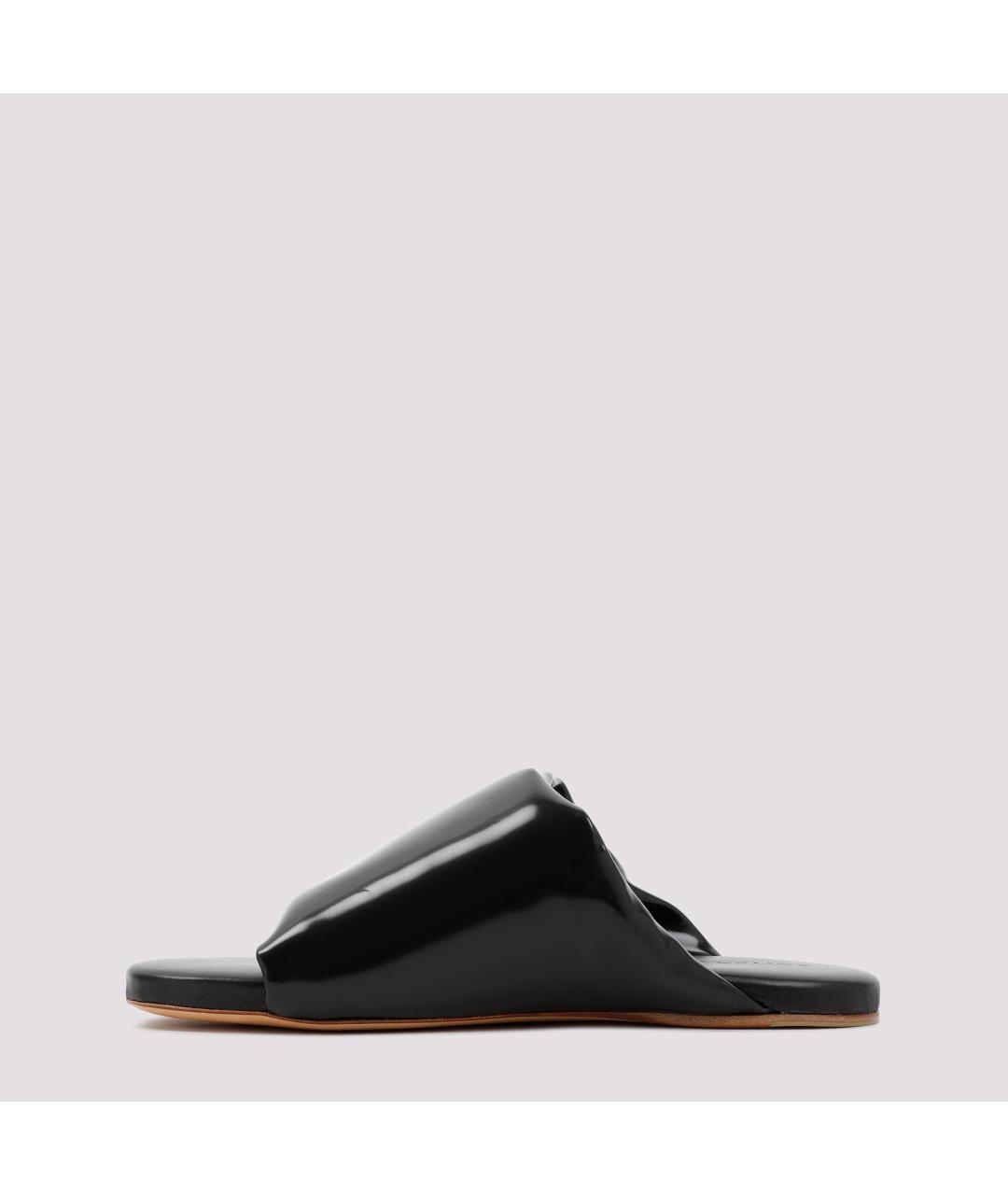 BOTTEGA VENETA Черные кожаные шлепанцы, фото 3