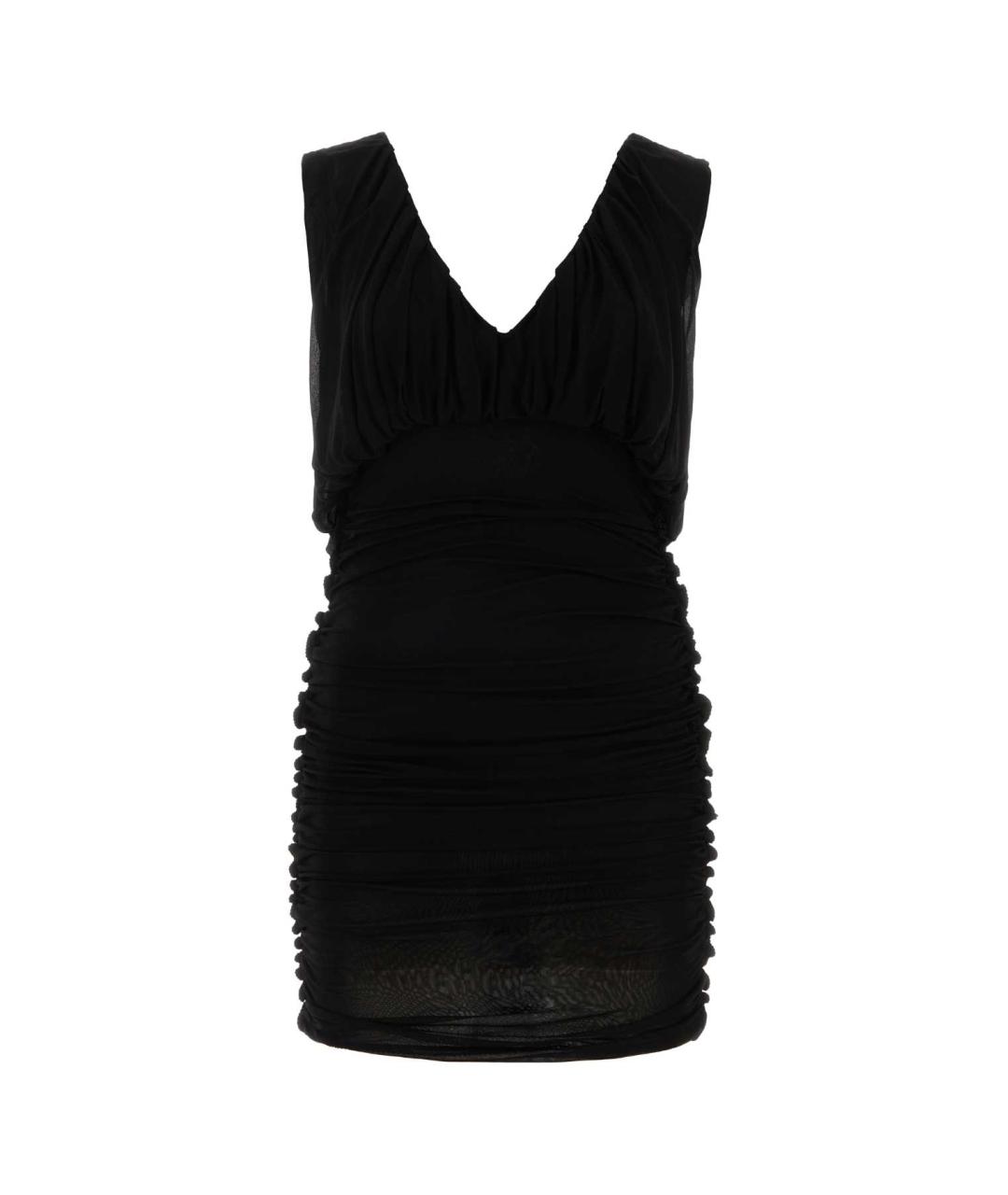 SAINT LAURENT Черное вискозное коктейльное платье, фото 1