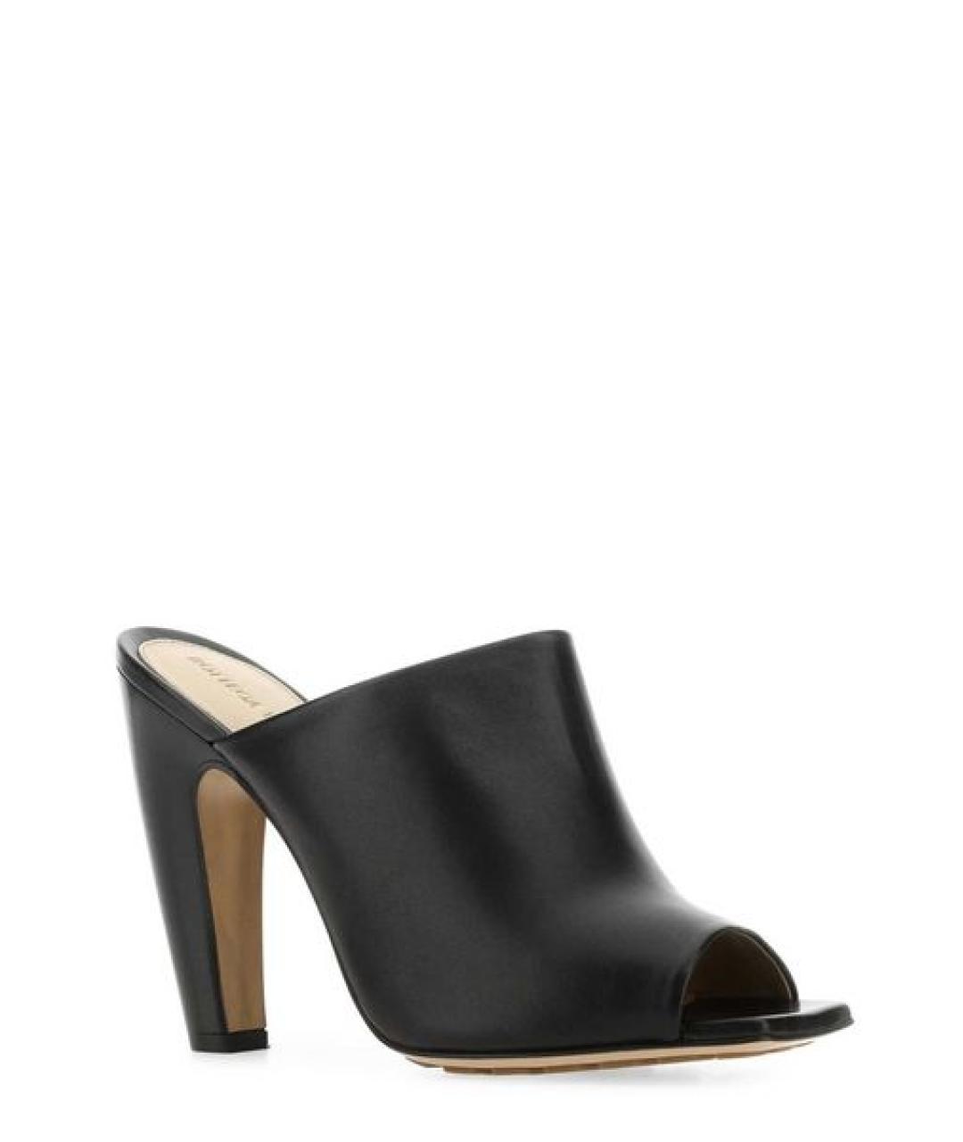 BOTTEGA VENETA Черные кожаные мюли, фото 2