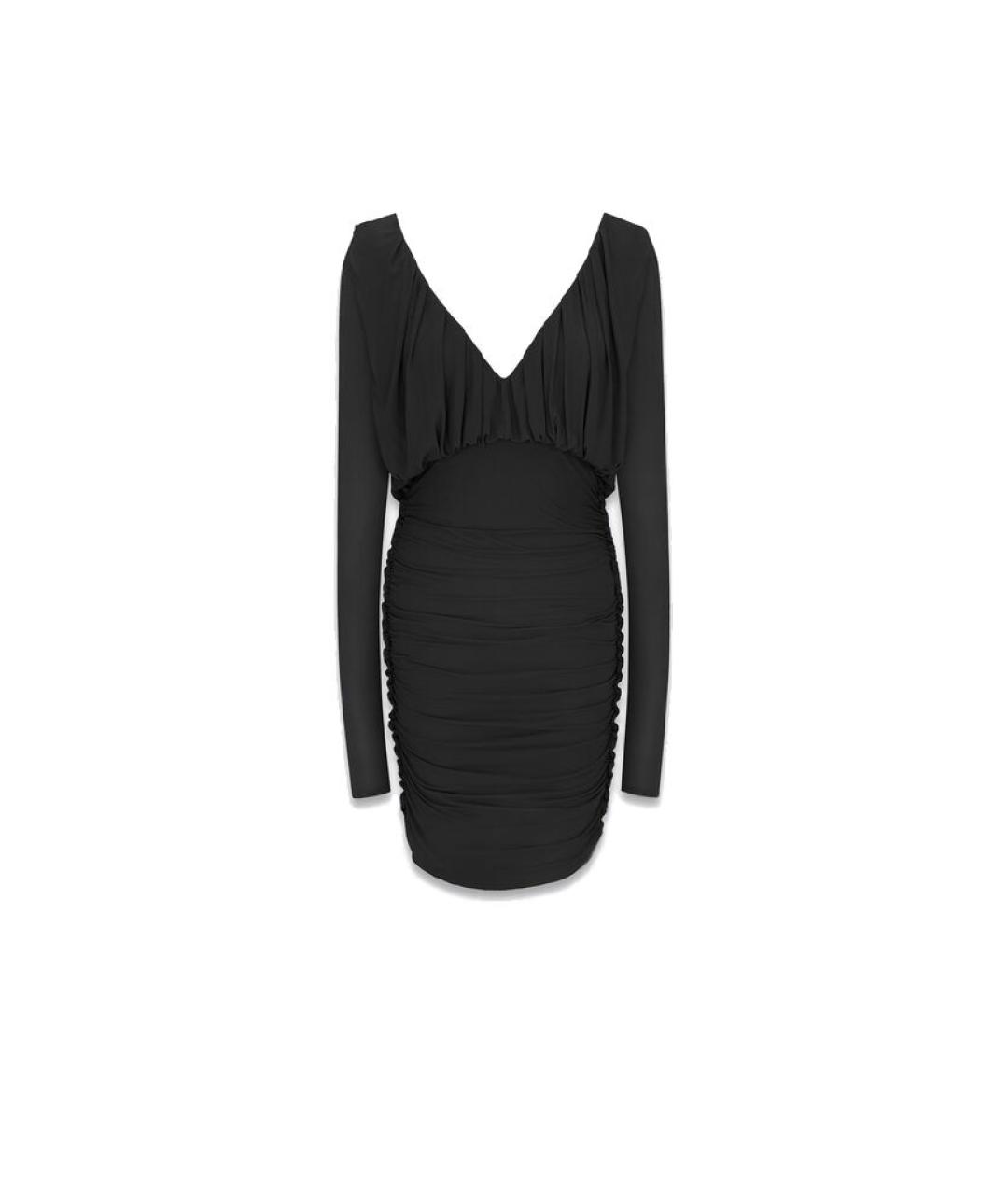 SAINT LAURENT Черное вискозное коктейльное платье, фото 1