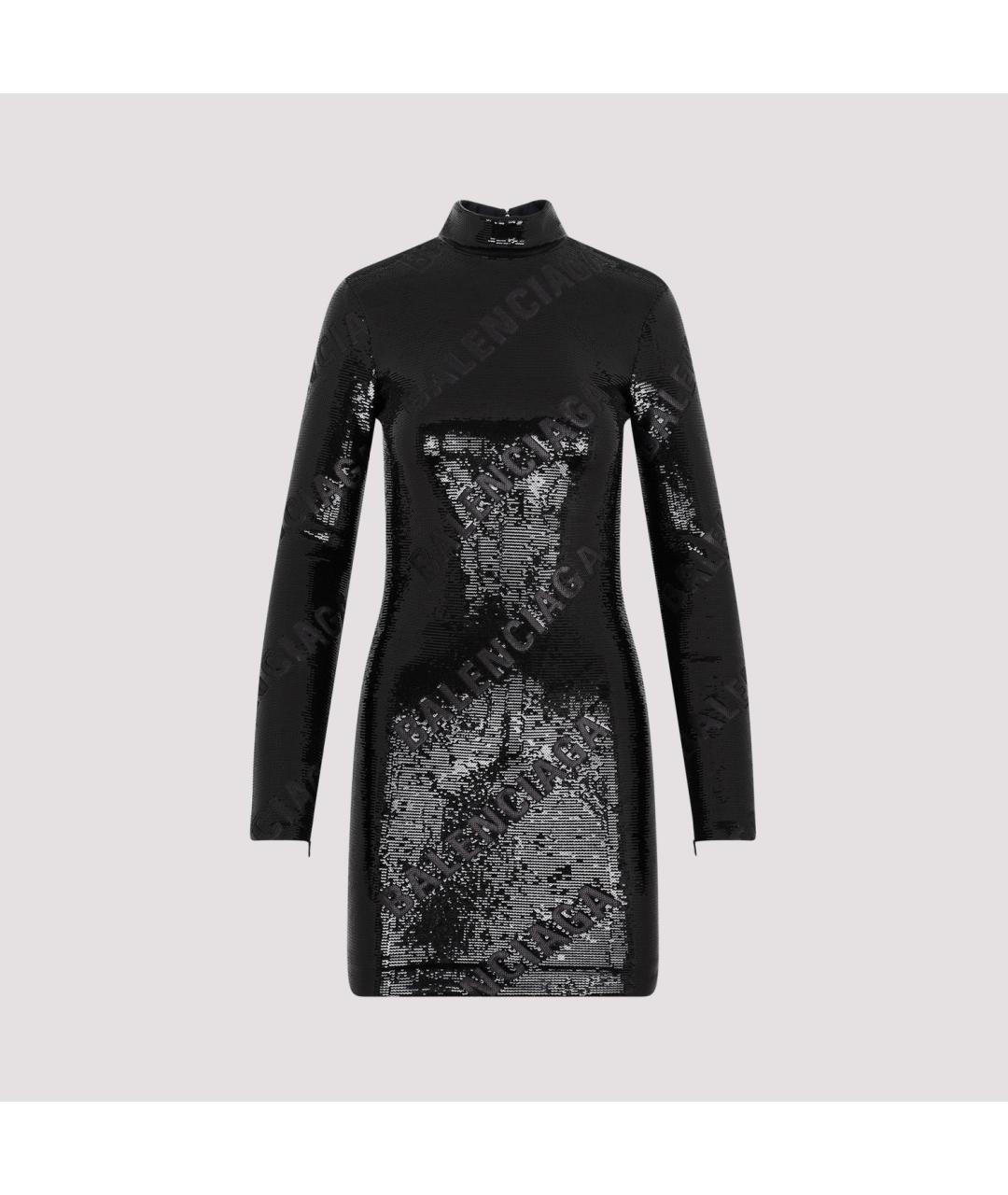 BALENCIAGA Черное полиамидовое повседневное платье, фото 2