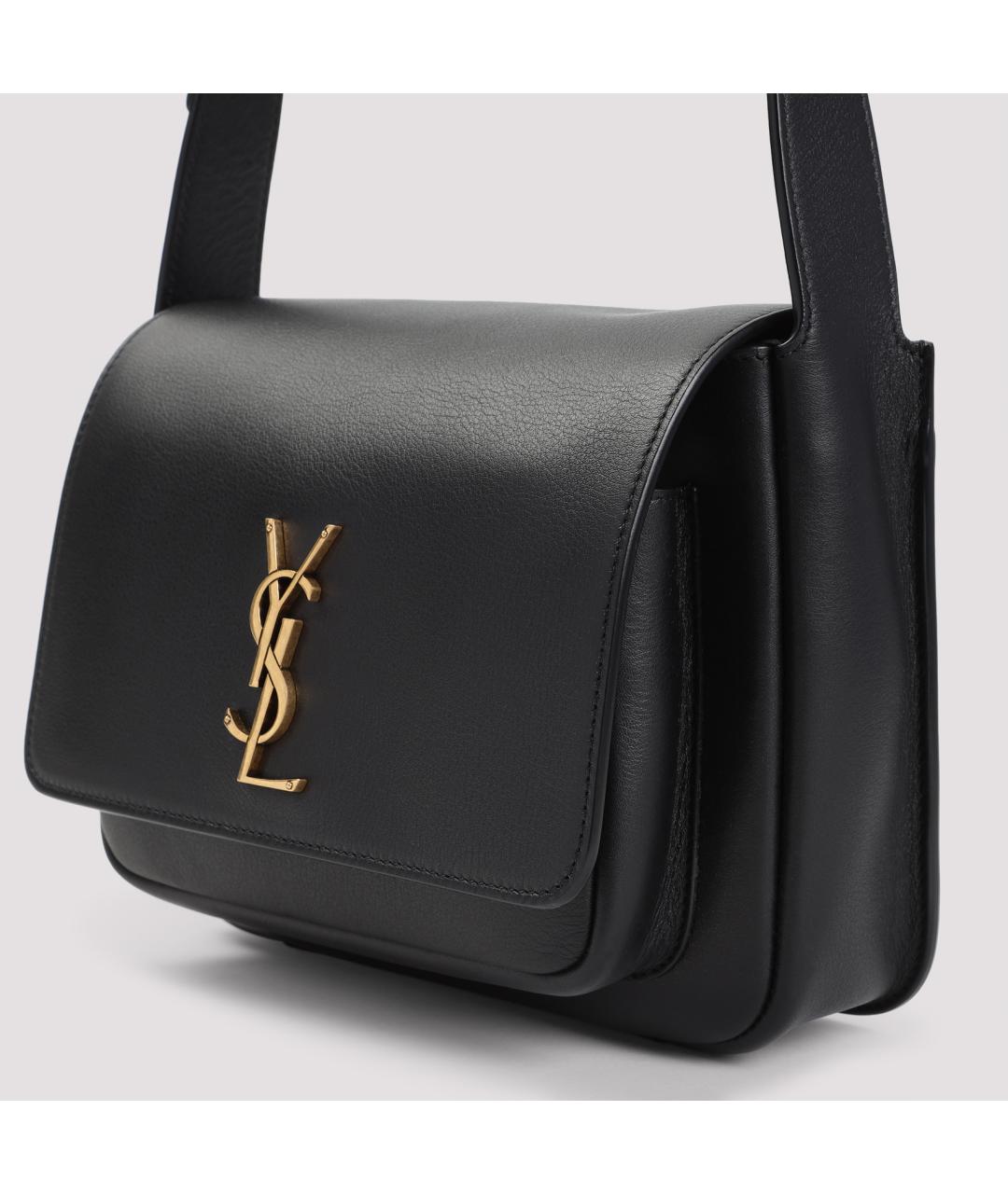 SAINT LAURENT Черная кожаная сумка через плечо, фото 4