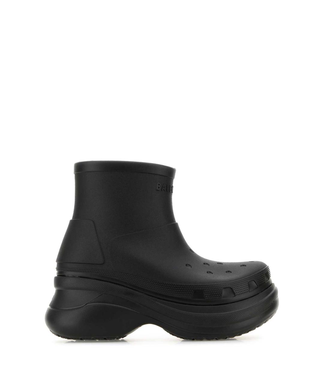 BALENCIAGA Черные резиновые высокие ботинки, фото 1