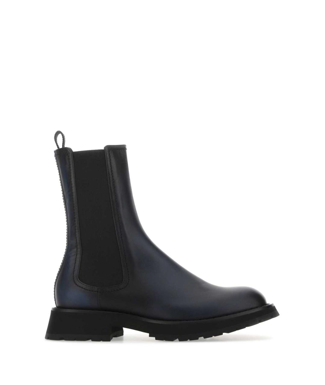 ALEXANDER MCQUEEN Синие кожаные ботинки, фото 1
