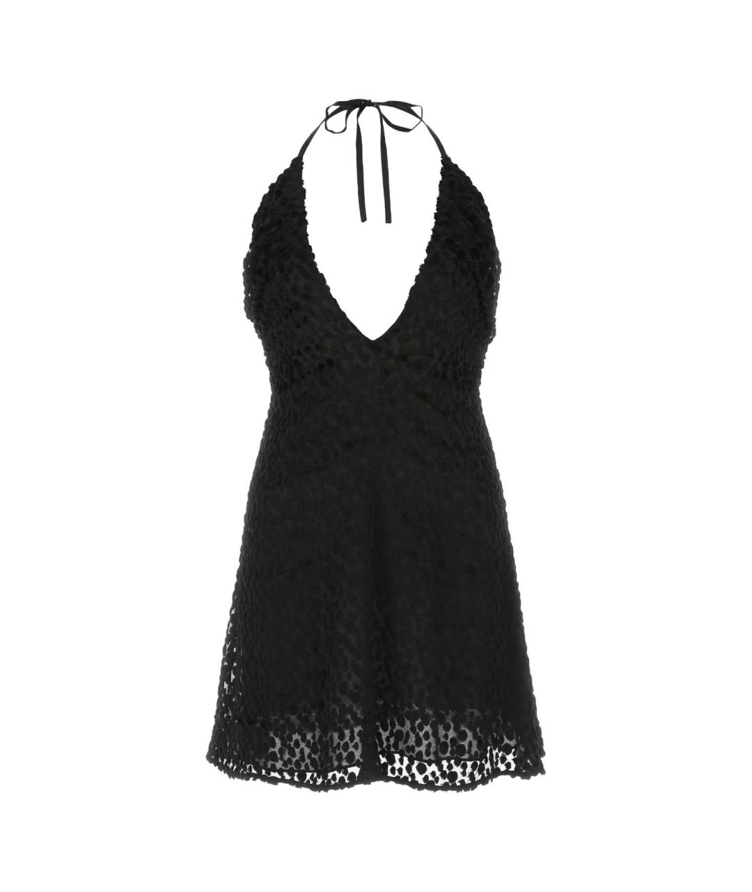SAINT LAURENT Черное шелковое коктейльное платье, фото 1