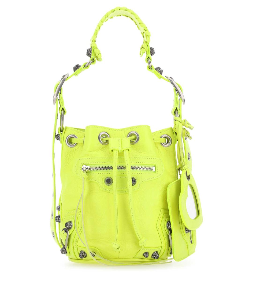 BALENCIAGA Желтая кожаная сумка с короткими ручками, фото 1