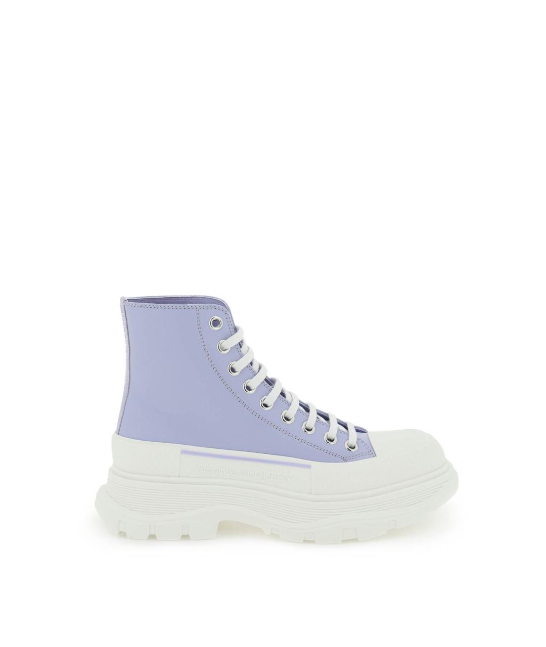ALEXANDER MCQUEEN Фиолетовые кожаные кеды, фото 2
