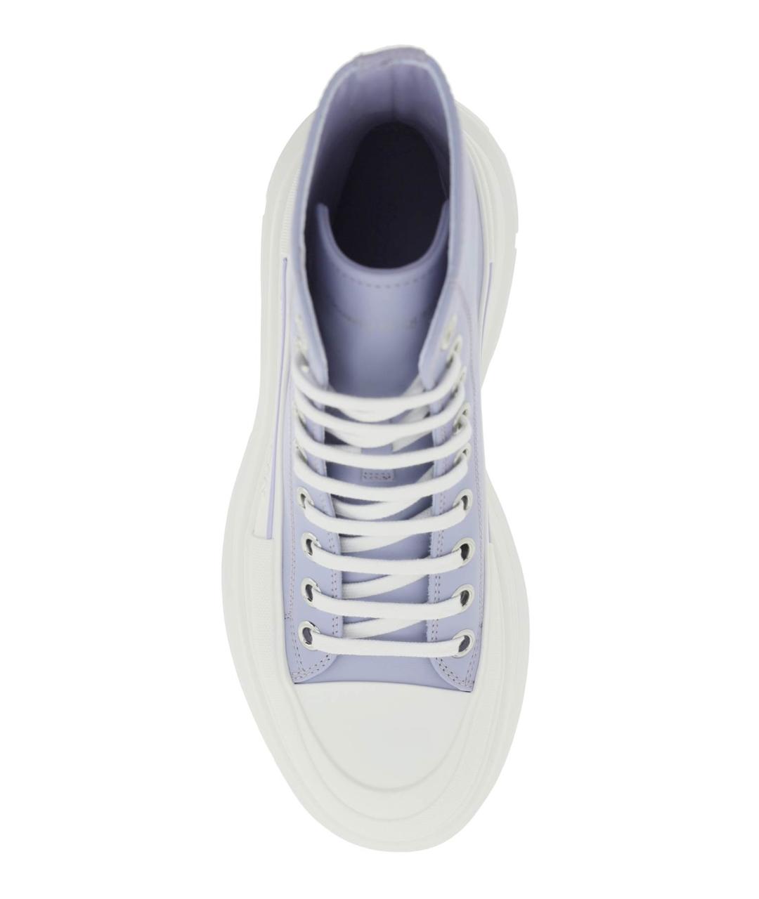 ALEXANDER MCQUEEN Фиолетовые кожаные кеды, фото 3