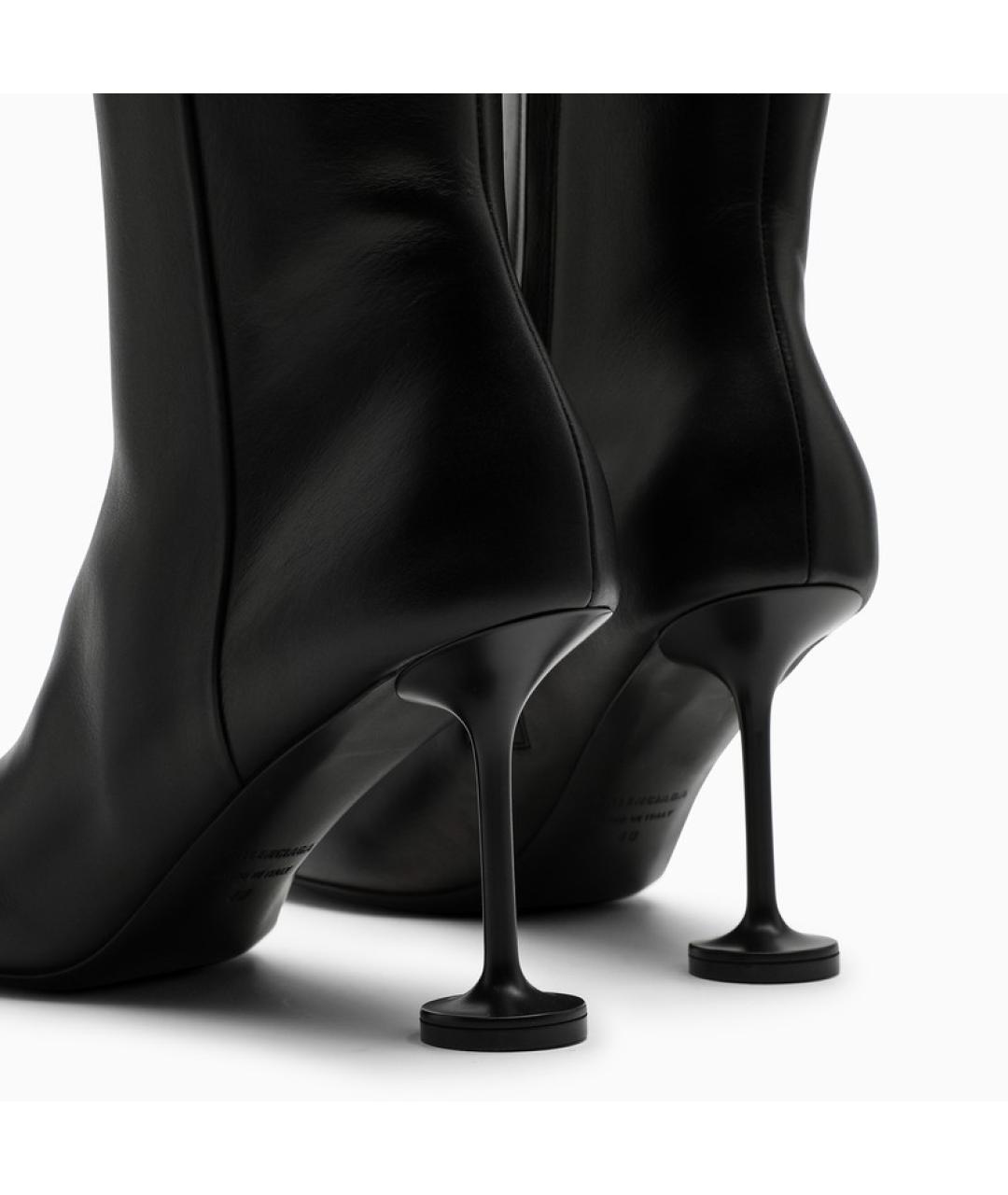 BALENCIAGA Черные кожаные ботильоны, фото 4