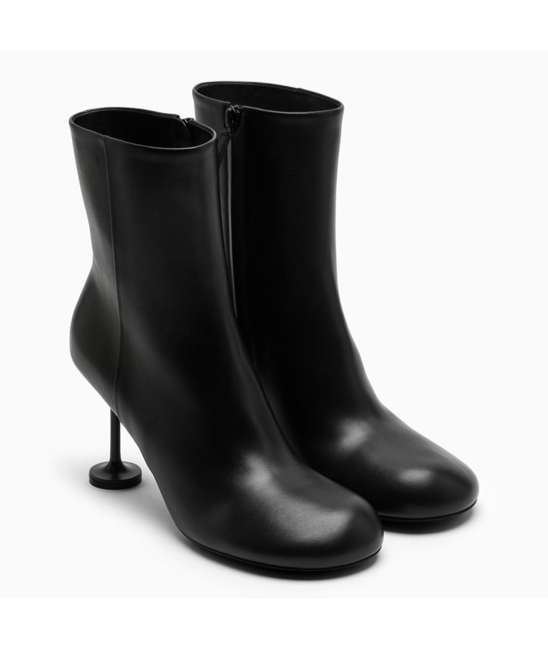BALENCIAGA Черные кожаные ботильоны, фото 2