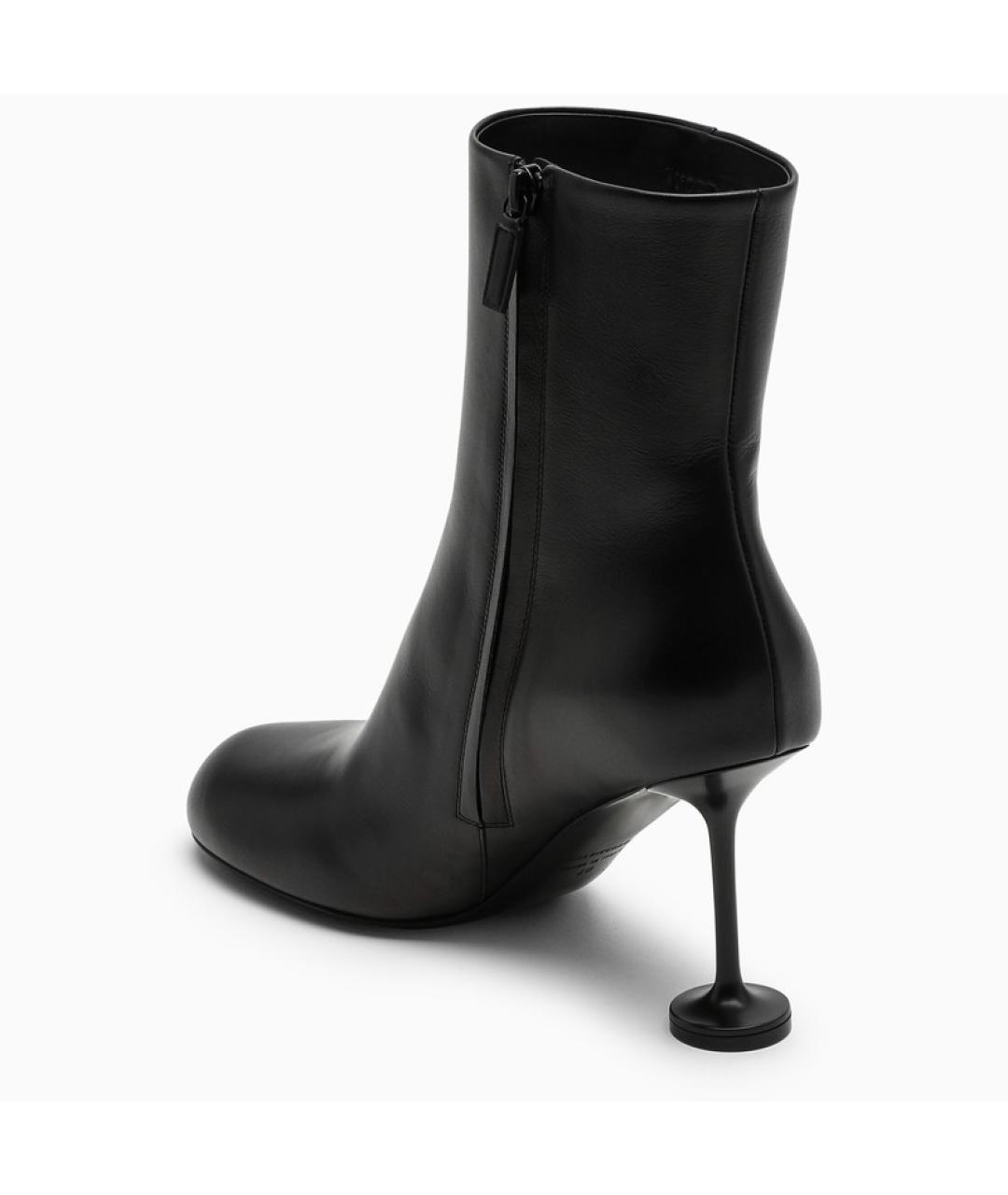 BALENCIAGA Черные кожаные ботильоны, фото 3