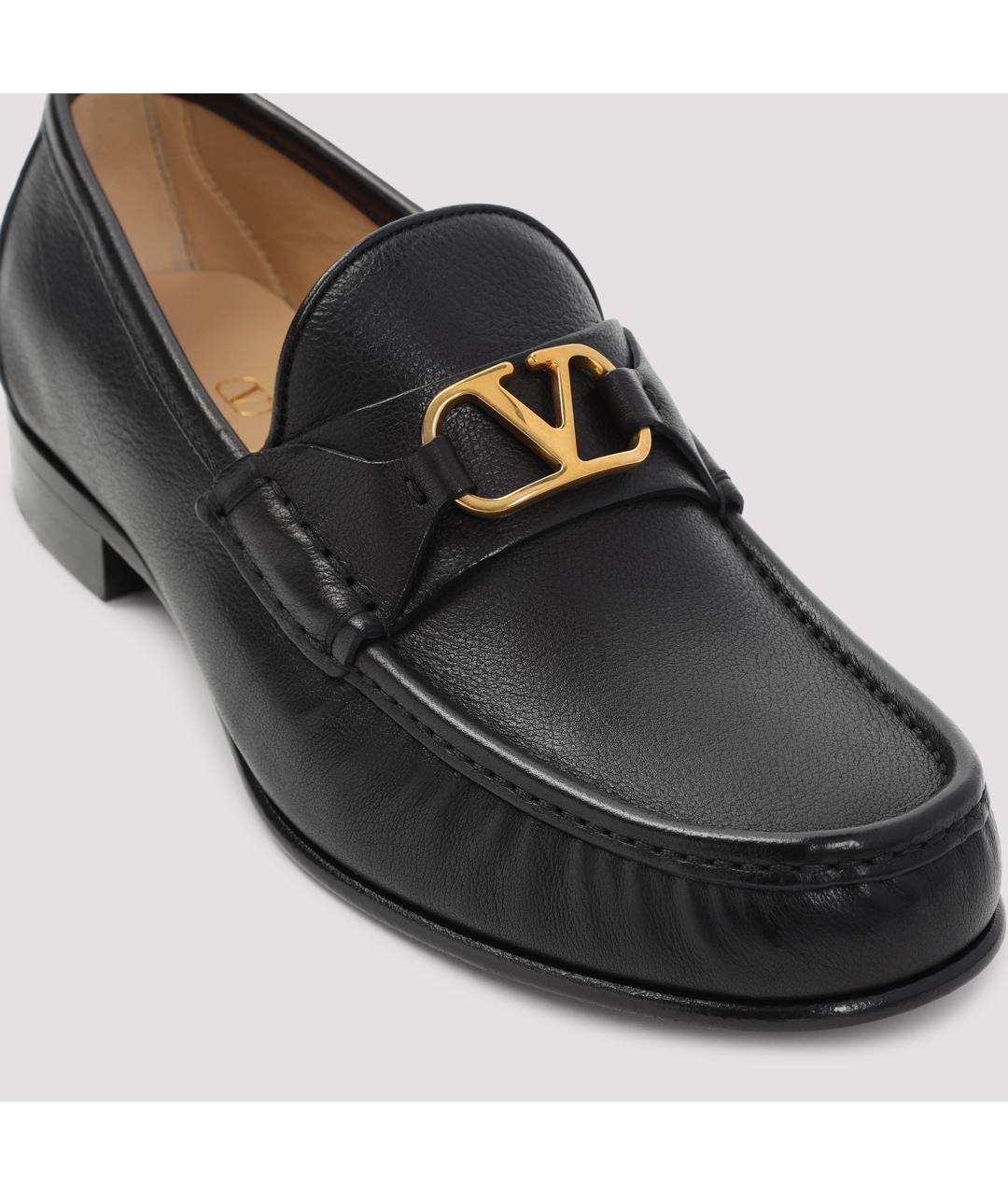 VALENTINO Черные кожаные лоферы, фото 5