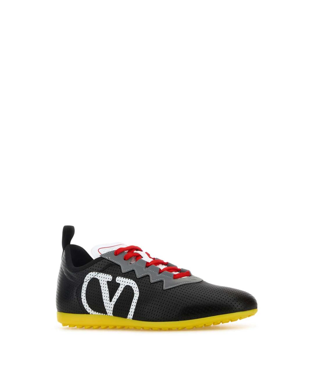 VALENTINO Черные кожаные низкие кроссовки / кеды, фото 2