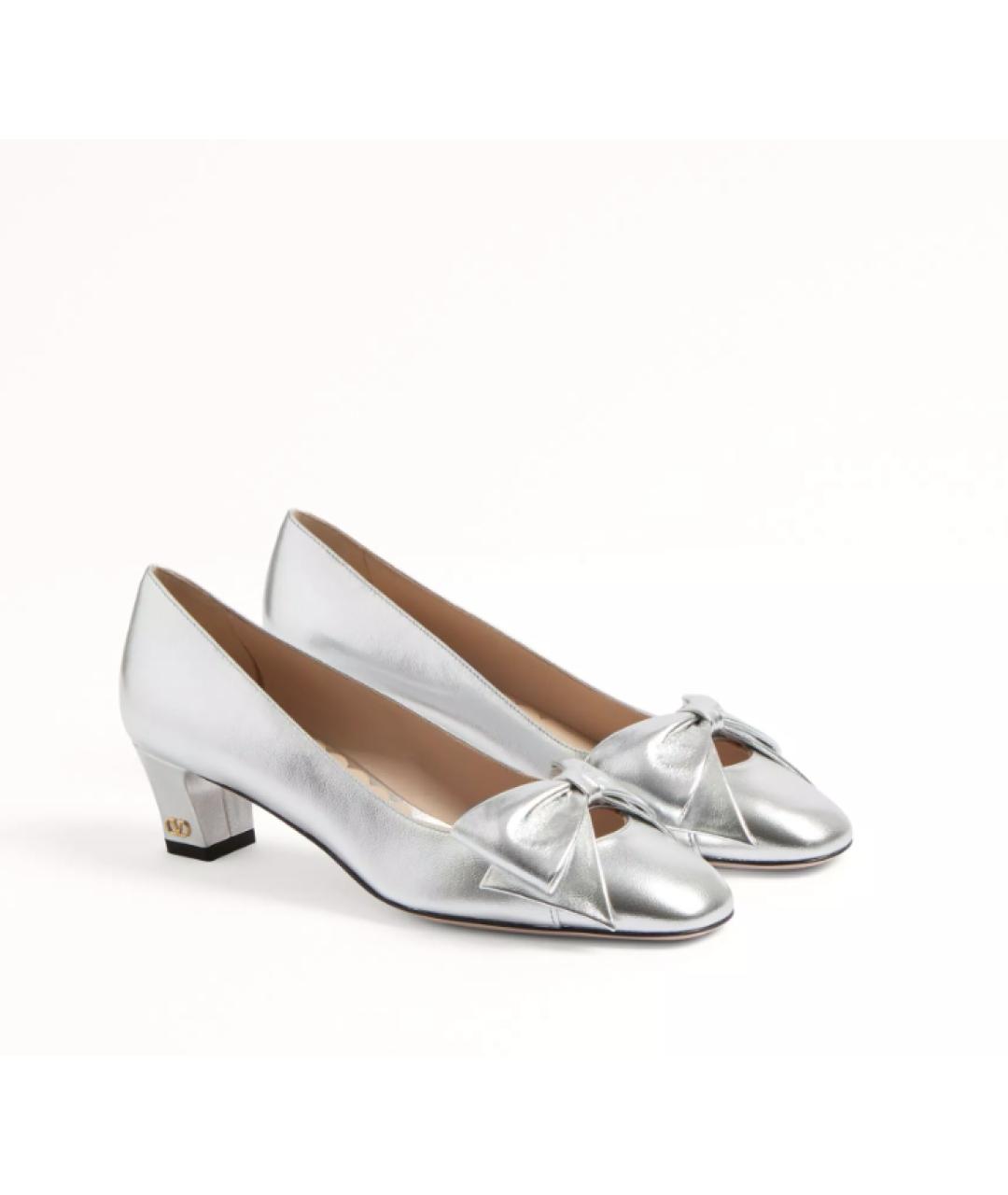 VALENTINO Серебряные кожаные туфли, фото 3