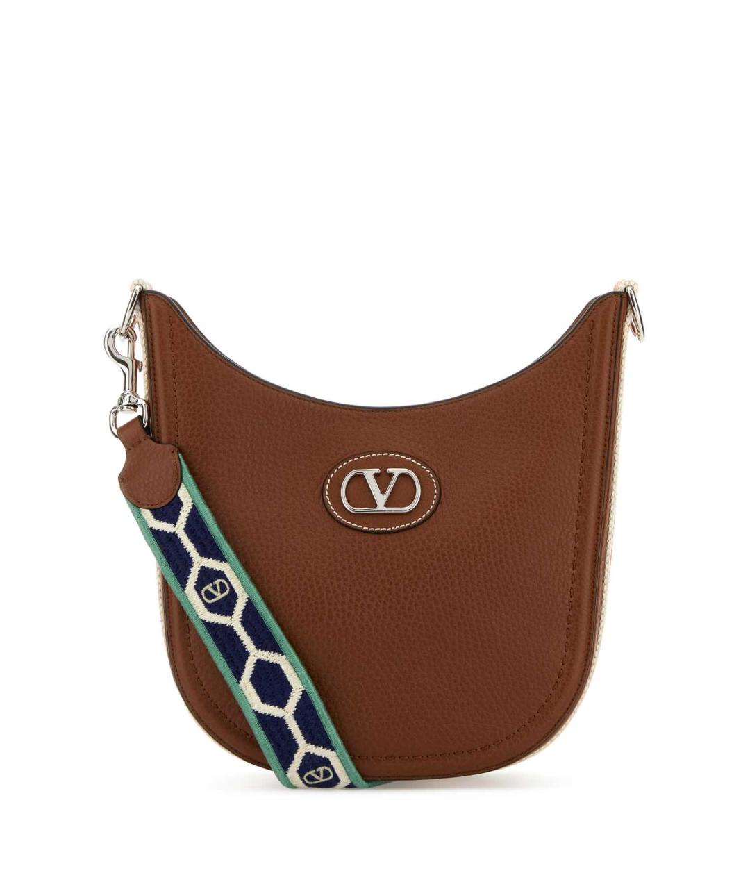 VALENTINO Коричневая кожаная сумка через плечо, фото 1