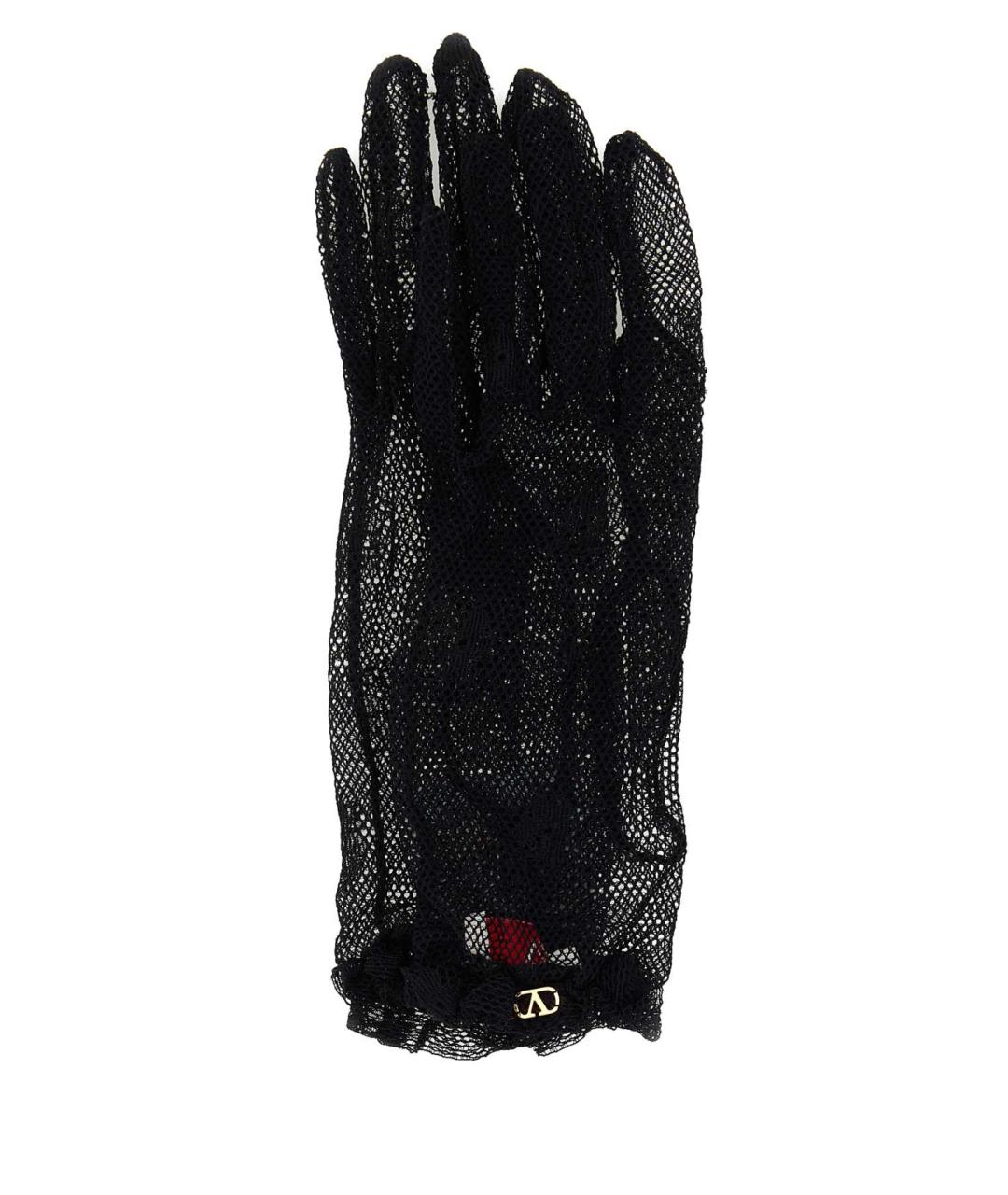 VALENTINO Черные синтетические перчатки, фото 1